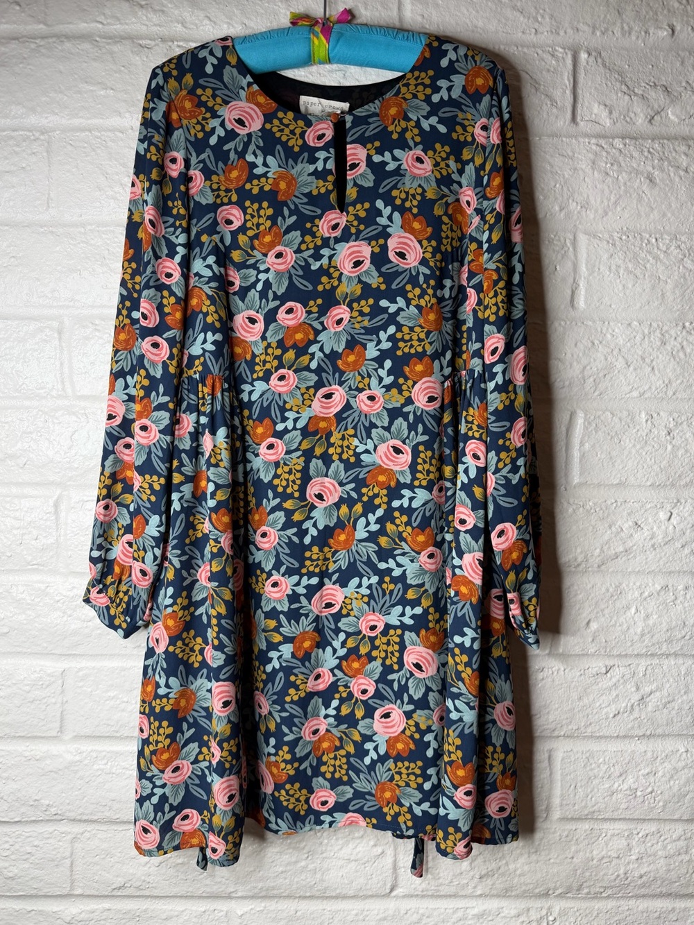 Paper Crown + Rifle Paper Co for Anthropologie Blue Floral Dress
